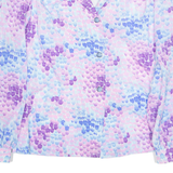 Womens Printed Blouse Purple V-Neck Long Sleeve Floral M