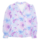 Womens Printed Blouse Purple V-Neck Long Sleeve Floral M