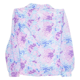 Womens Printed Blouse Purple V-Neck Long Sleeve Floral M