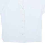 Sheer Womens Blouse Blue V-Neck L