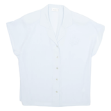 Sheer Womens Blouse Blue V-Neck L