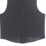 Womens Printed Waistcoat Black V-Neck Sleeveless Striped L