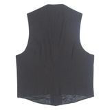 Womens Printed Waistcoat Black V-Neck Sleeveless Striped L