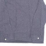 WILKHAHN Womens Printed Top Blue Button Neck Long Sleeve Striped L