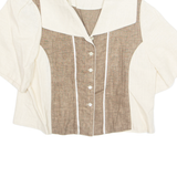 Womens Blouse Brown V-Neck M