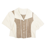 Womens Blouse Brown V-Neck M