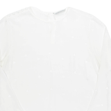Sheer Womens Top White Long Sleeve M