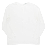 Sheer Womens Top White Long Sleeve M