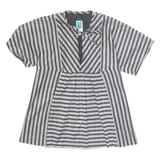 Womens Printed Top Silver V-Neck Striped S