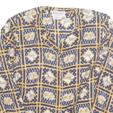 Womens Printed Blouse Blue Long Sleeve Crazy Pattern UK 10