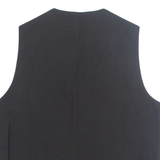 Womens Printed Waistcoat Black V-Neck Sleeveless Striped XL