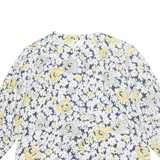 Womens Printed Blouse Yellow 3/4 Sleeve Floral M