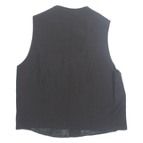 Womens Printed Waistcoat Black V-Neck Sleeveless Striped XL