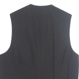 Womens Printed Waistcoat Black V-Neck Sleeveless Striped M
