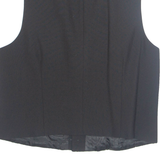 Womens Printed Waistcoat Black V-Neck Sleeveless Striped M