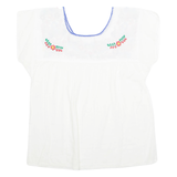 Womens Printed Top White Floral M