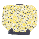 Womens Printed Blouse Yellow V-Neck Long Sleeve Floral M