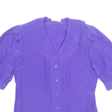 Womens Blouse Purple V-Neck M