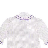 Womens Printed Blouse Purple 3/4 Sleeve Spotted M