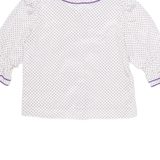 Womens Printed Blouse Purple 3/4 Sleeve Spotted M