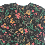 Womens Printed Blouse Black Floral 2XL
