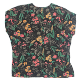 Womens Printed Blouse Black Floral 2XL