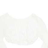 Womens Cropped Top White 3/4 Sleeve S