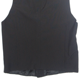 Womens Printed Waistcoat Black V-Neck Sleeveless Striped XL