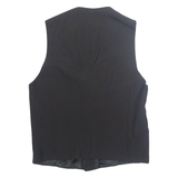 Womens Printed Waistcoat Black V-Neck Sleeveless Striped XL
