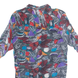 Sheer Womens Kimono Blouse Purple V-Neck Crazy Pattern ONE SIZE