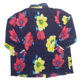 Womens Printed Blouse Blue Long Sleeve Floral XL