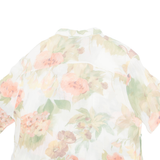 Sheer Womens Printed Blouse Pink Floral 2XL