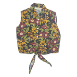 Womens Printed Blouse Black Sleeveless Floral M