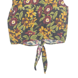 Womens Printed Blouse Black Sleeveless Floral M