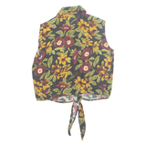 Womens Printed Blouse Black Sleeveless Floral M