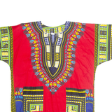 Womens Printed Top Red V-Neck Crazy Pattern XL