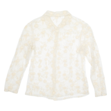 Sheer Womens Shirt White Long Sleeve Floral S