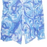 Sheer Womens Top Blue V-Neck Long Sleeve UK 10