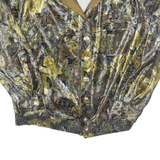 Womens Printed Blouse Green Long Sleeve Paisley L