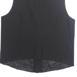Womens Printed Waistcoat Black V-Neck Sleeveless Striped XL