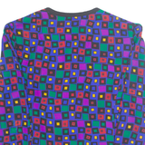 Womens Printed Blouse Purple Long Sleeve Check UK 16