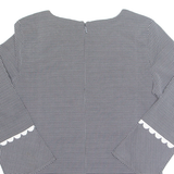 Womens Top Black Long Sleeve Check M