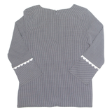 Womens Top Black Long Sleeve Check M
