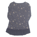 FAT FACE Womens Printed Top Black 3/4 Sleeve Floral UK 10