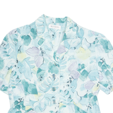 Womens Printed Blouse Blue V-Neck Floral L