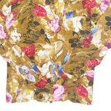 Womens Printed Blouse Brown Long Sleeve Floral M