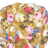 Womens Printed Blouse Brown Long Sleeve Floral M