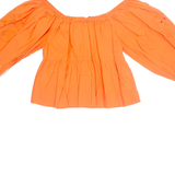 ZARA Womens Top Orange Off Shoulder XS