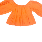 ZARA Womens Top Orange Off Shoulder XS