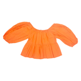 ZARA Womens Top Orange Off Shoulder XS